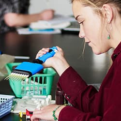 FLC Student doing labwork